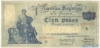 100 Песо выпуска 1908 года, Аргентина. Подробнее...