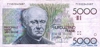 5000 Франков выпуска 1982 года, Бельгия. Подробнее...